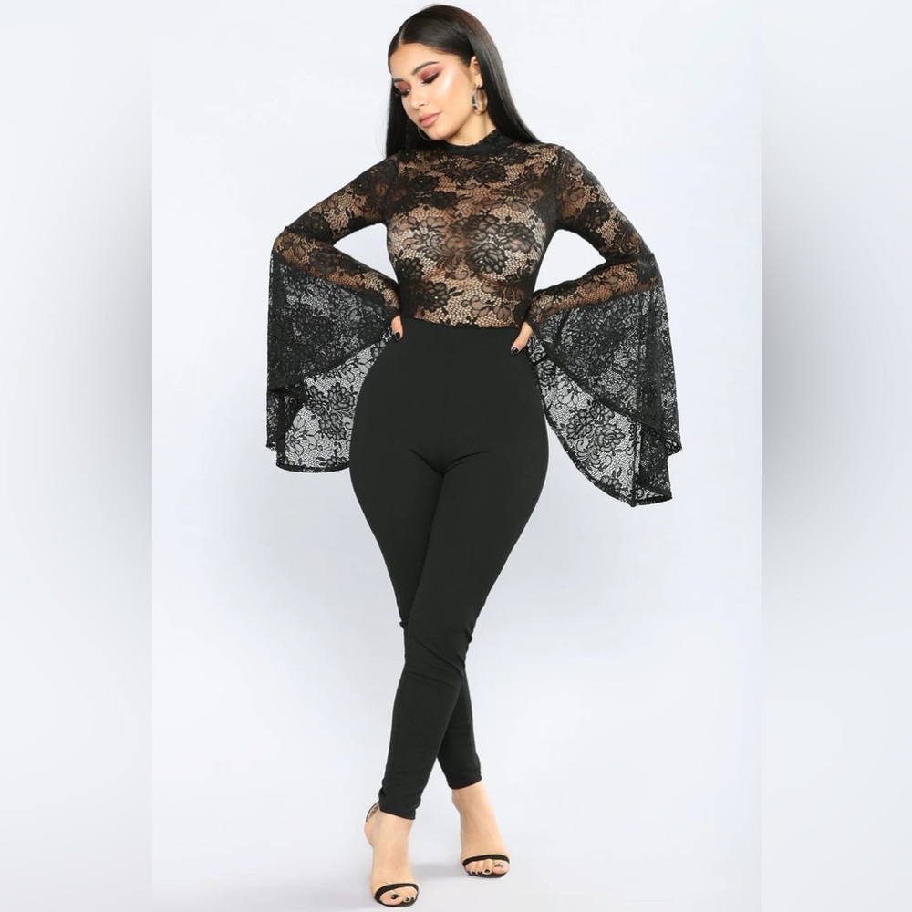 Fashion Nova | Fame Monster Lace Jumpsuit - Black